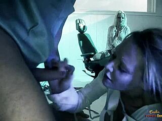 Blonde Hottie Loves Watching Crazy Chick Fuck Two Guys In Hospital Threesome