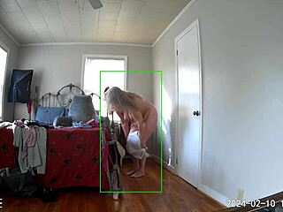 hidden camera captures woman returning from shopping trying on new clothes and masturbating alone