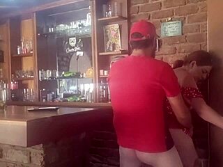 Oh my god, this brunette MILF in dress moans so loud getting fucked doggystyle!