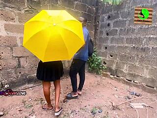 Lagos school girl rides and bends over for doggystyle creampie in amateur anal quickie