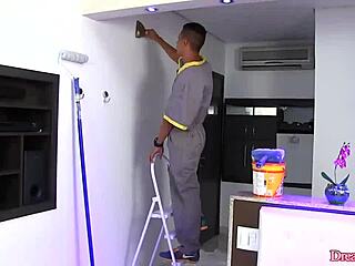 Oh! Sultry Tranny Nicolly Pantoja Seduces Young 18+ Man for Bareback Anal Railing!