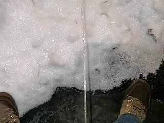 Daring Outdoor Public Urination Act in Open Space