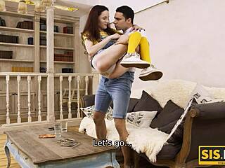 guy wins bet and enjoys awesome sex with slender russian girl