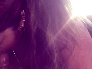 Oh wow, can you believe this horny milf is licking that hard cock so close up?