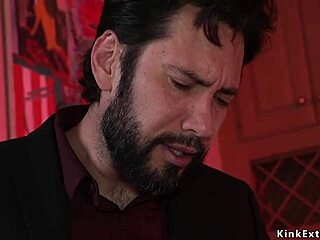 Man, this cop totally anal fucks that big ass redhead babe into submission with rough bondage action