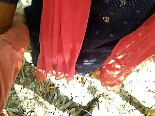 desi girlfriend gets outdoor hardcore doggy style fucking with boyfriend and friend in horny threesome leading to cumshot