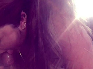 Oh wow, can you believe this horny milf is licking that hard cock so close up?