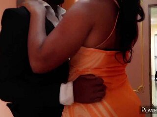 Brunette Ebony Sucking Bent Over In Black Orgy Cumshot Action