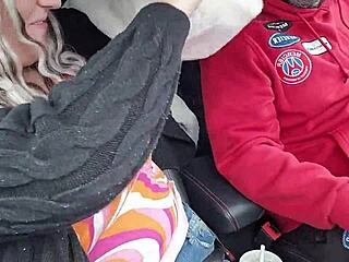 Dirty Mature Wife Whore Gives Husband Wet Blowjob And Oral Action In Car During Public Reality Scene