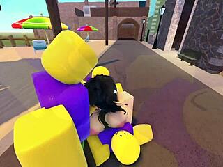 Emma Teases With Big Tits And Ass While Three Guys Bang Her In Rough Gangbang On Whorblox Street