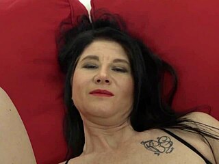 Brunette Niky takes huge black cock in anal leaving ass gaping