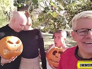 Dans betrayal leads to Dolly Dysons pussy getting fucked by his buddies in a hot MMF creampie session.