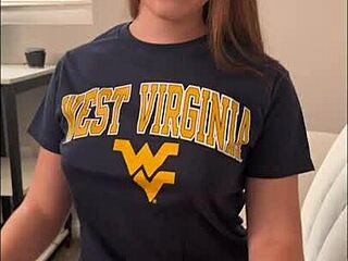 18 year old college girl Ava Marina gets wild in her dorm room adventure.