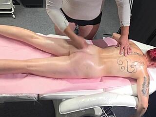 i want your dick from the masseur, hot wife says. they enjoy mutual masturbation together.