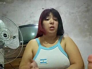 Dominant argentinian femdom delivers intense handjob with dirty talk.