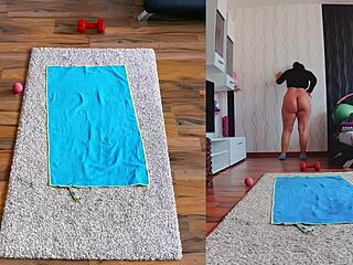 Exposed Naked Yoga Workout Reveals Sensual Curves and Ass Worship!