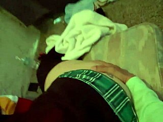 i had to slip into my old school skirt for this rimjob session