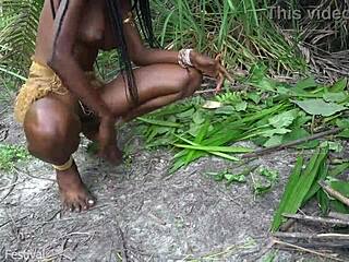 Oh Wow! Hot African Native Woman Cooks Naked In Jungle With Tits Exposed!
