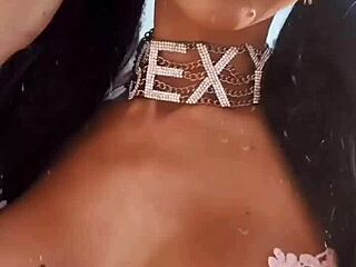 Pink lingerie teases with sexy latina flair