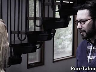 18yo beauty drilled doggystyle in all fours with small tits and taboo fantasy.