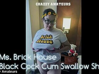 Oh Wow, Ms Brick House Swallows That Black Cock Cum Load!