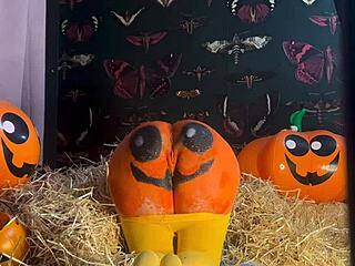 teen gets double creampie in pumpkin patch