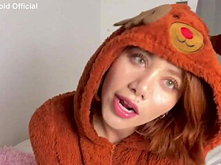 Marina does cosplay as a deer, stripping in solo softcore with natural tits and wet pussy. She ends up putting a huge dildo inside for young 18+ masturbation fun.