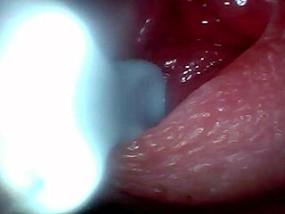 hey, check out this endoscope camera capturing a guy's ejaculation moment up close