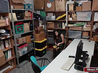 Will This Naughty Shoplifter Escape the Officer's Rough Punishment?