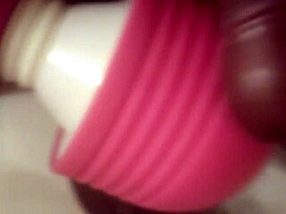 he grabs his toy and starts jerking off slowly in the quiet room