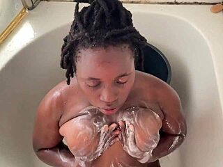 African lesbians enjoyed a wild threesome with big black cock ass worship and piss drinking behind the scenes