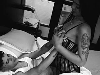 Young Colombian couple fucks hard in bedroom bareback