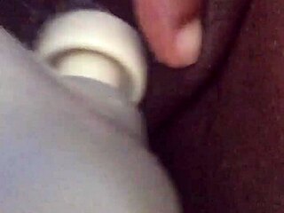 Ebony Babe Unleashes Massive Squirting Orgasm While Masturbating Hard On The Sofa