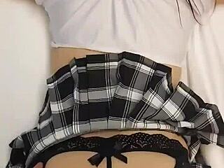 Destiny 18+ Mae Bent Over in Mini Skirt for Hard Pounding