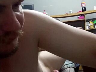 Wife chooses to suck my cock instead of cleaning with her saggy tits and petite body