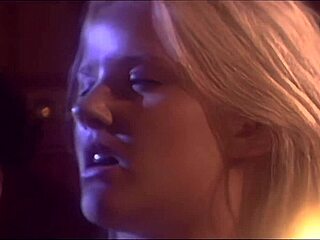 Hannah Harper rides big cock in doggystyle gaping shaved pussy with anal fingering in lingerie on bed cowgirl style taking deepthroat handjob loads