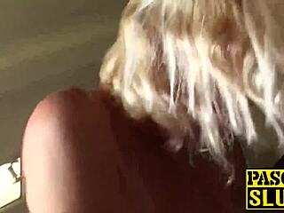 Blonde granny Molly Maracas endures hardcore drilling in handcuffs with deepthroat and spanking