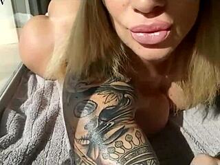 perfect blonde woman with big tits and ass