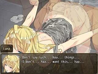 Slaves stuck in wall take intense gangbang anal banging and creampie in hentai game!