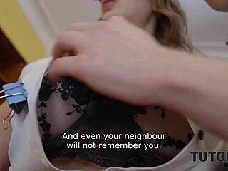 TUTOR4K Unleashes Russian Teacher's Big Tits in Mature Stockings Sex Romp