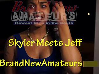 Exotic Brunette SKYLAR MASTURBATES, Gets Pussy FINGERED And FUCKED In Interracial Action. Cum Covers Her Big Tits After Intense Blowjob.