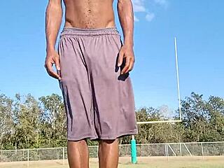 in the dorm room, this athletic brunette roommate teases with a sexy solo workout session