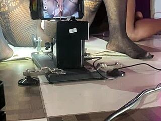 Hey, how does this black pussy pornstar handle fucking that sex machine so wildly?