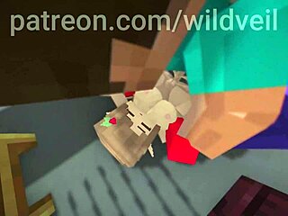 Hooker Sucks And Fucks Steve Hard In Public Outdoor Minecraft Scene