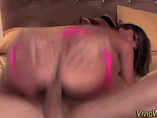 Teen pornstar drips cum from dripping lingerie in high definition hardcore fingering and oral action