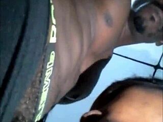 Skinny African Teen Deepthroats with Sloppy Big Ass Blowjob