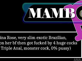 Slim Exotic Brazilian Karina Rose Endures Intense Triple Anal From Four Huge Cocks