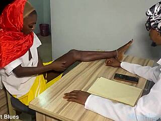 Ebony petite 18+ student seduces teacher with big cock before christmas