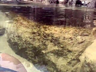 A stranger gives POV handjob on beach feeding my cum to fish publicly before everyone