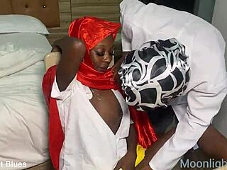 Ebony petite 18+ student seduces teacher with big cock before christmas